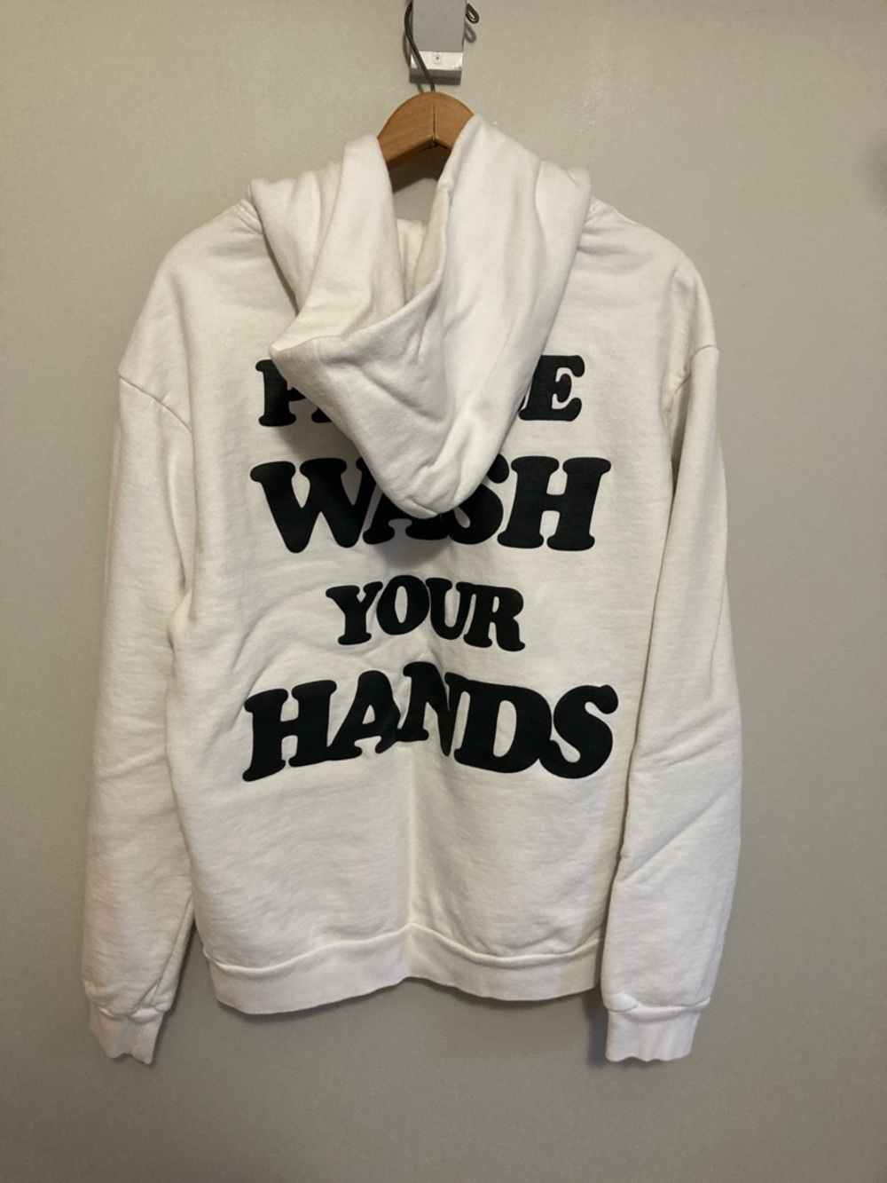 TALENTLESS Please Wash Your Hands White and Black Hoodie Sweatshirt, Size Medium - Picture 7 of 7